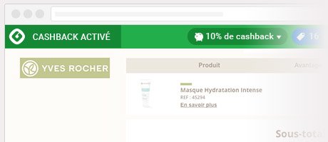 Le cashback est activé
