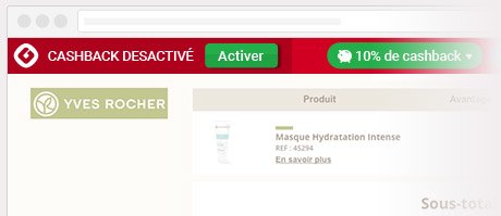 Le cashback n'est pas activé